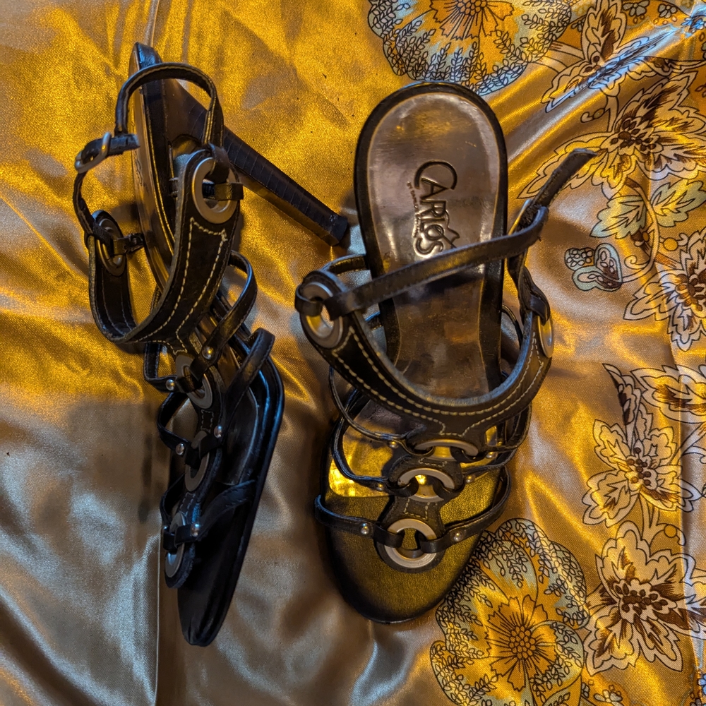 Caparros Black Strappy Women's Heels